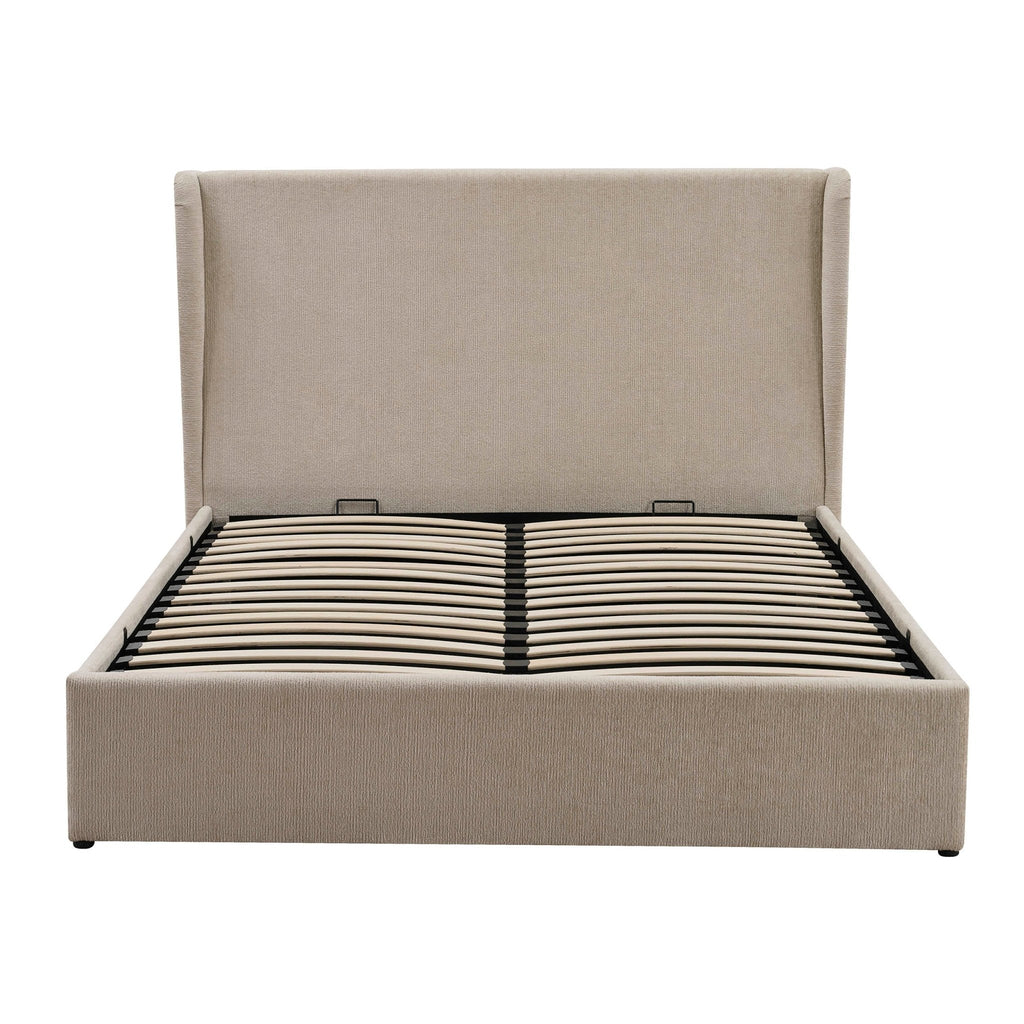 Dusklia - Berkeley Ottoman Storage Bed - Textured Oatmeal