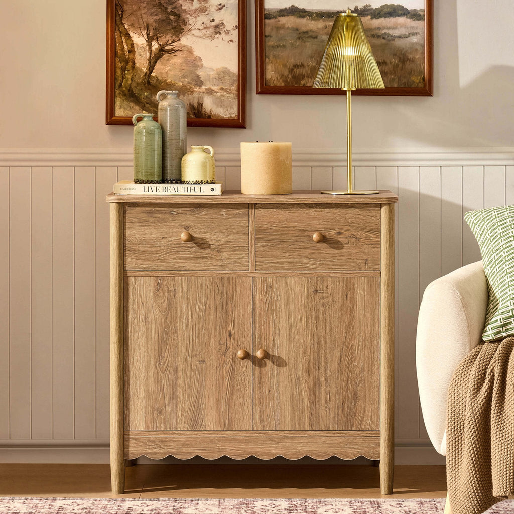 Dusklia - Betty 2 Door Sideboard with Drawers - Light Wood