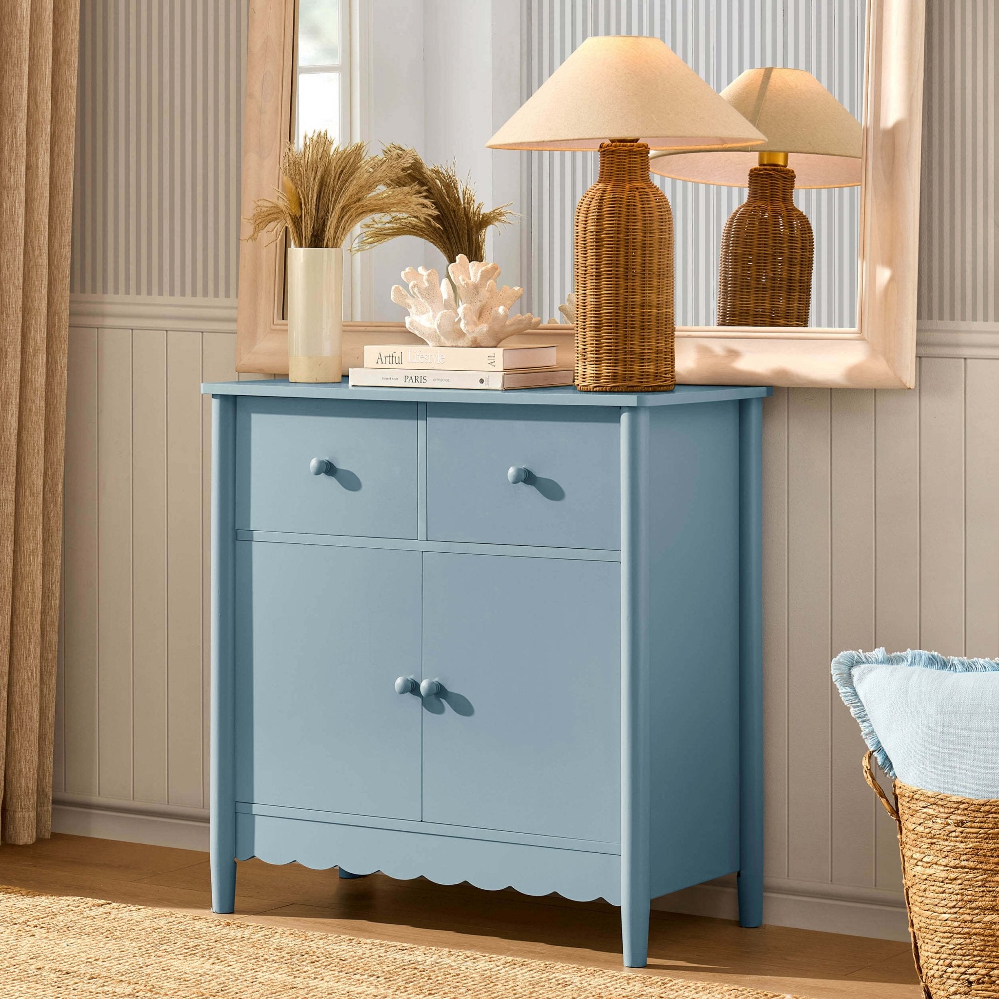 Dusklia - Betty 2 Door Sideboard with Drawers - Sky Blue
