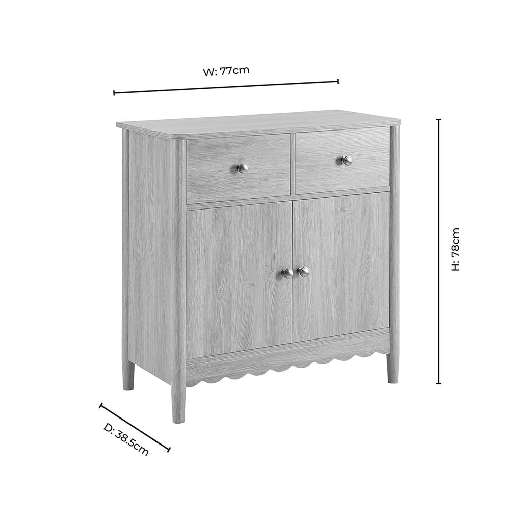 Dusklia - Betty 2 Door Sideboard with Drawers - Light Wood