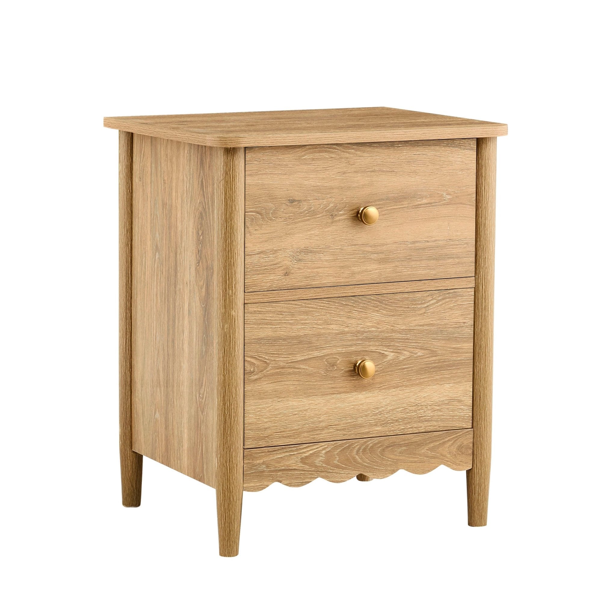 Dusklia - Betty 2 Drawer Bedside Table - Light Wood
