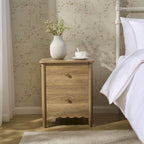 Dusklia - Betty 2 Drawer Bedside Table - Light Wood