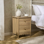 Dusklia - Betty 2 Drawer Bedside Table - Light Wood