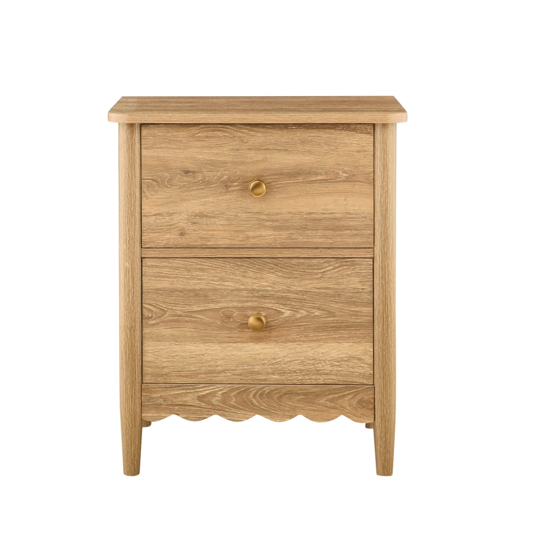 Dusklia - Betty 2 Drawer Bedside Table - Light Wood