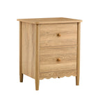 Dusklia - Betty 2 Drawer Bedside Table - Light Wood