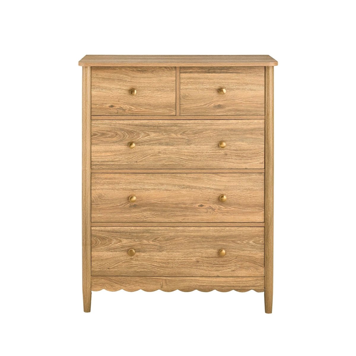 Dusklia - Betty 5 Drawer Chest - Light Wood