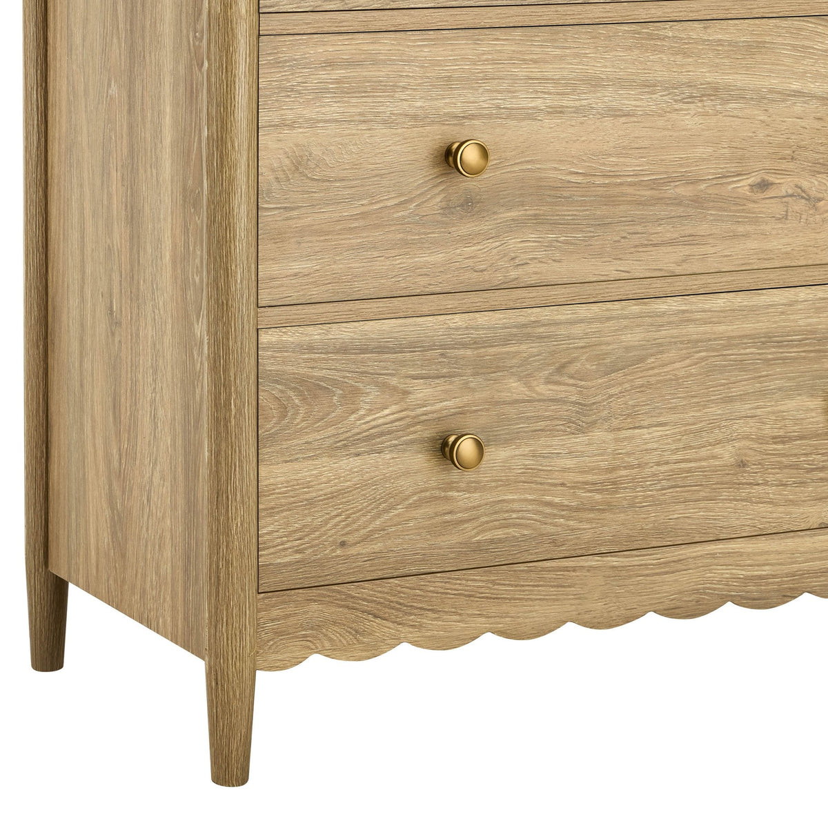 Dusklia - Betty 5 Drawer Chest - Light Wood