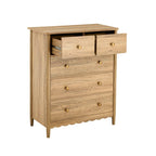 Dusklia - Betty 5 Drawer Chest - Light Wood