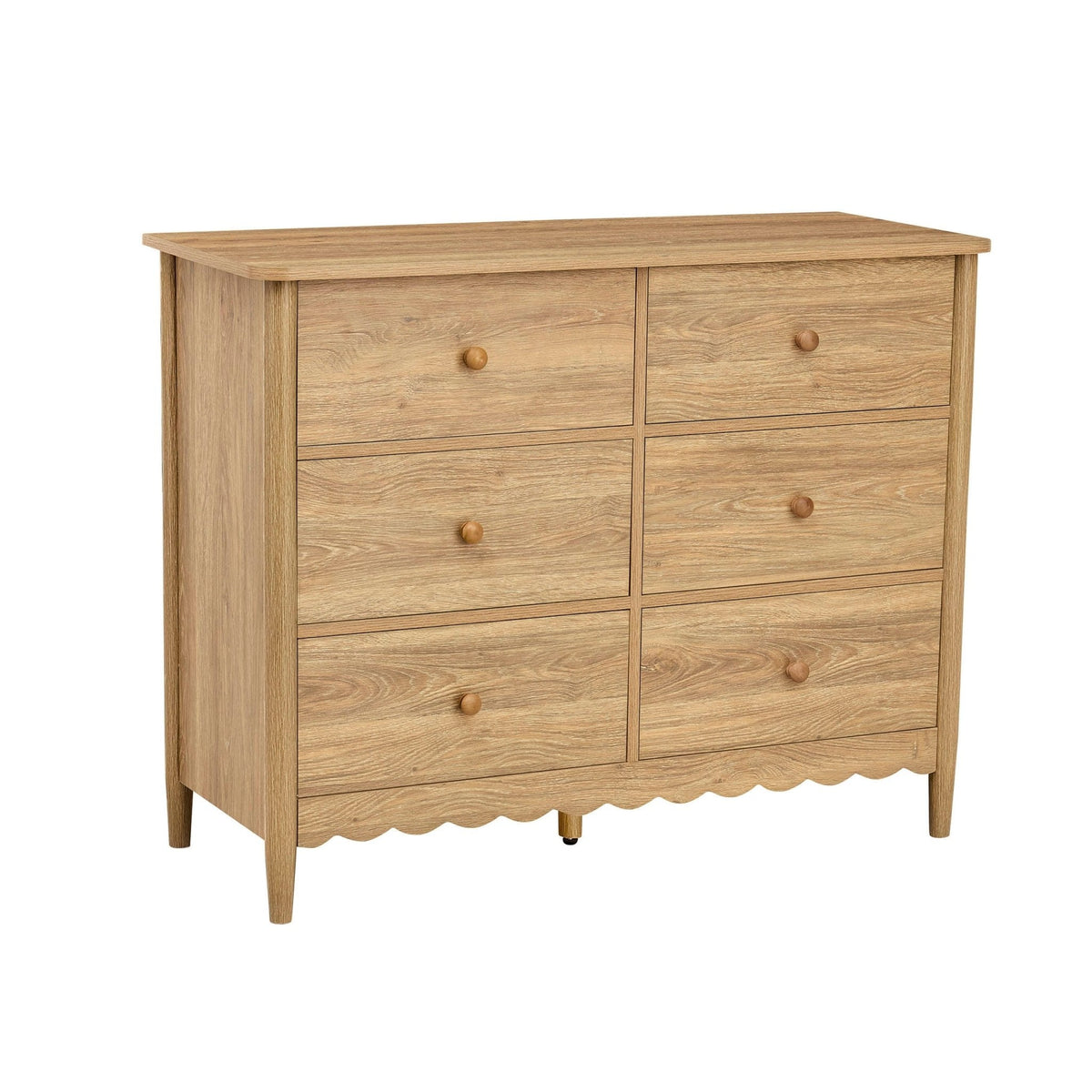 Dusklia - Betty 6 Drawer Chest - Light Wood