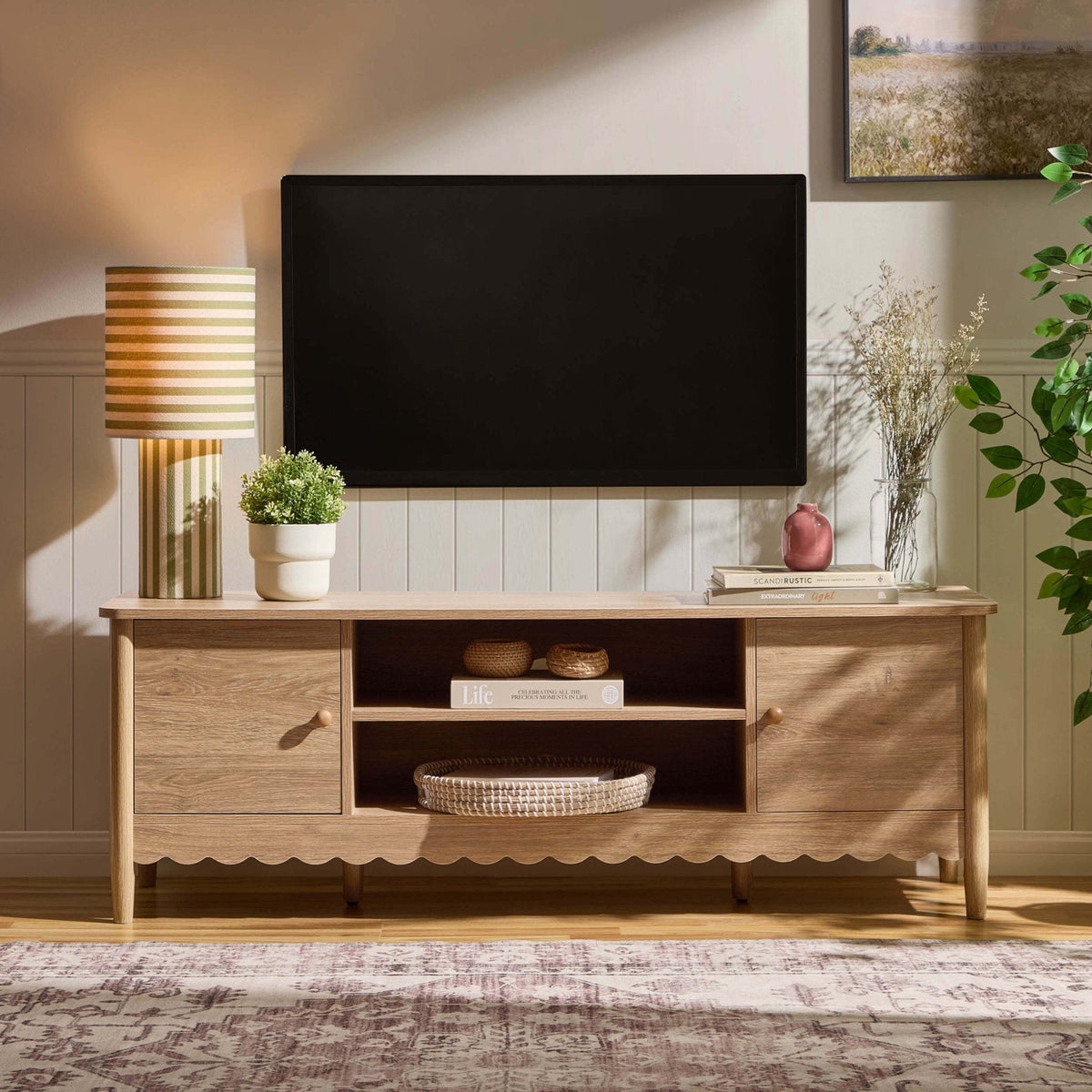 Dusklia - Betty Tv Unit for TVs up to 60 - Light Wood