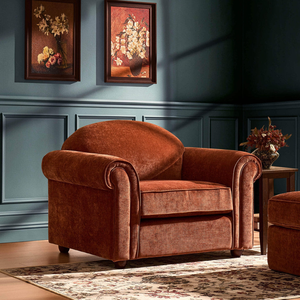 Causeuse Beverley - Chenille Rouille foncé