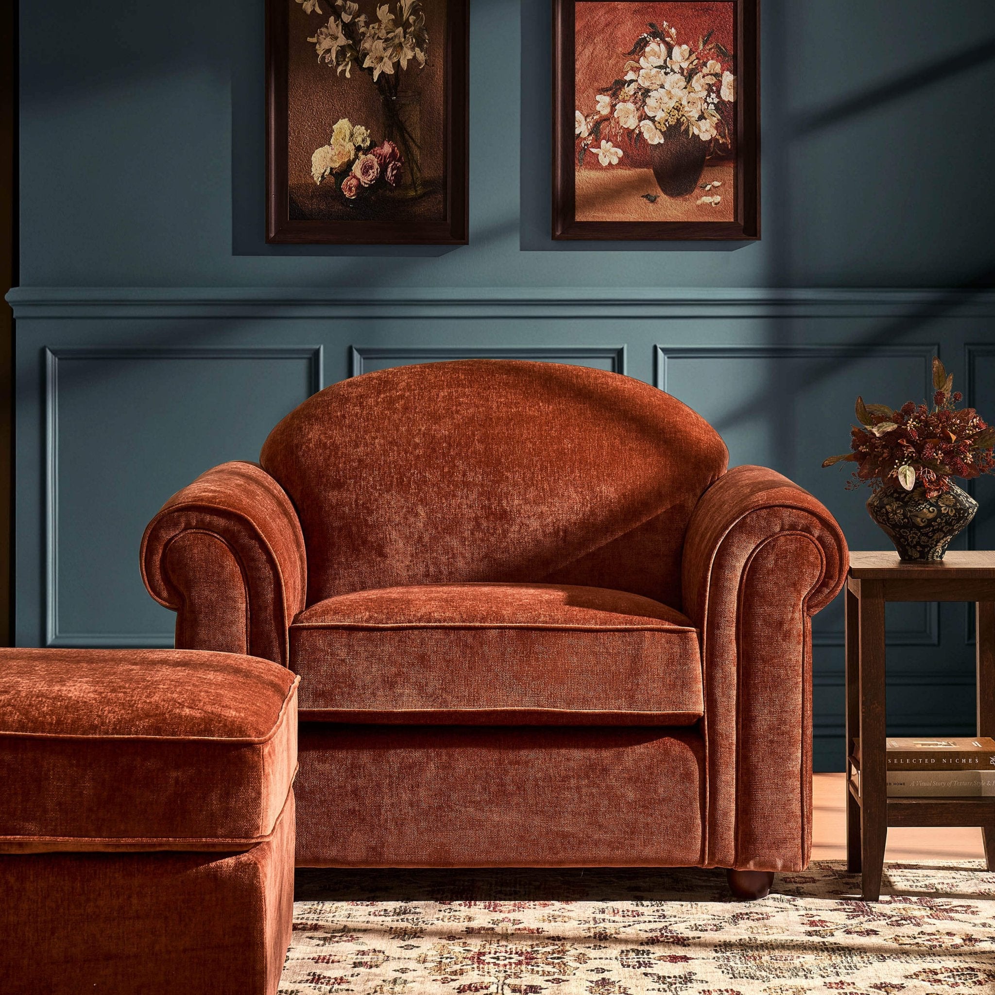 Causeuse Beverley - Chenille Rouille foncé