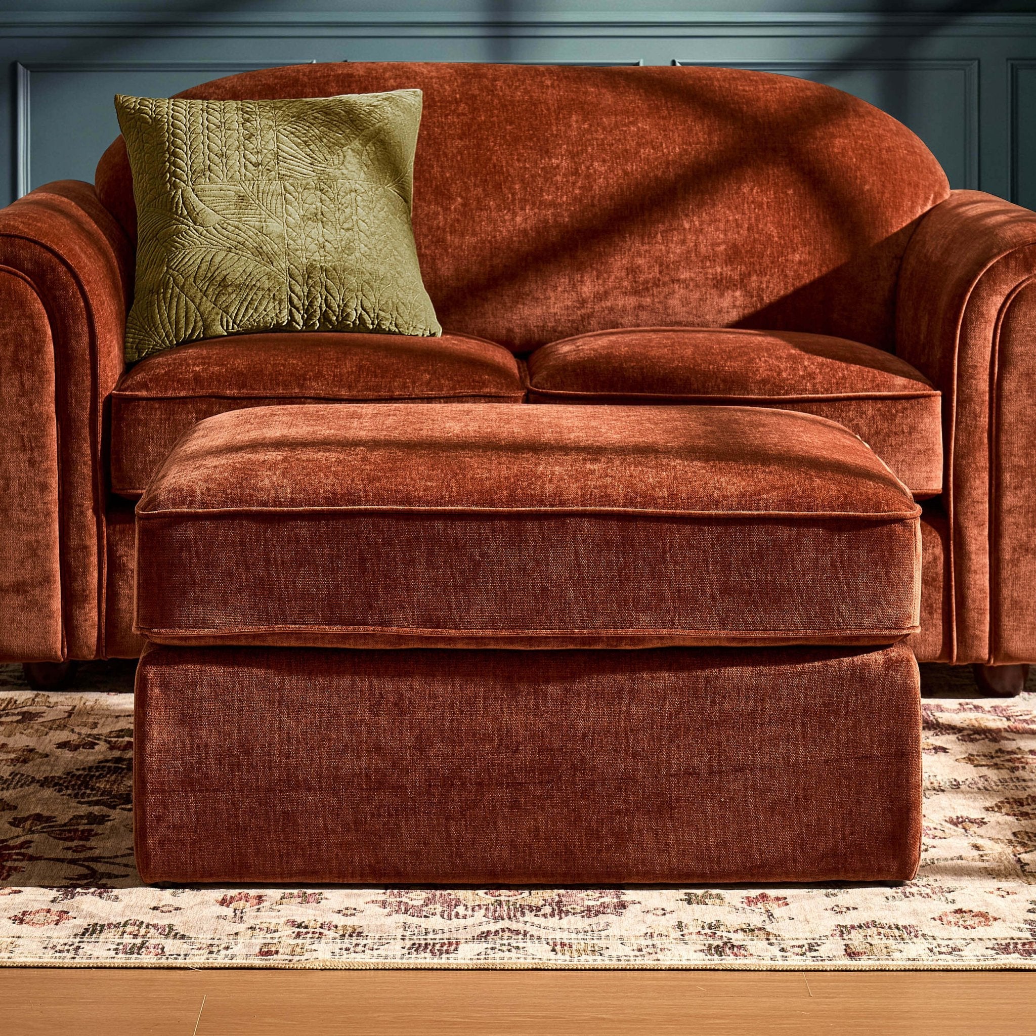 Beverley Pouf - Chenille Rouille Foncé