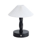 Dusklia - Birdie Rechargeable Pleated Table Lamp - Black/ White