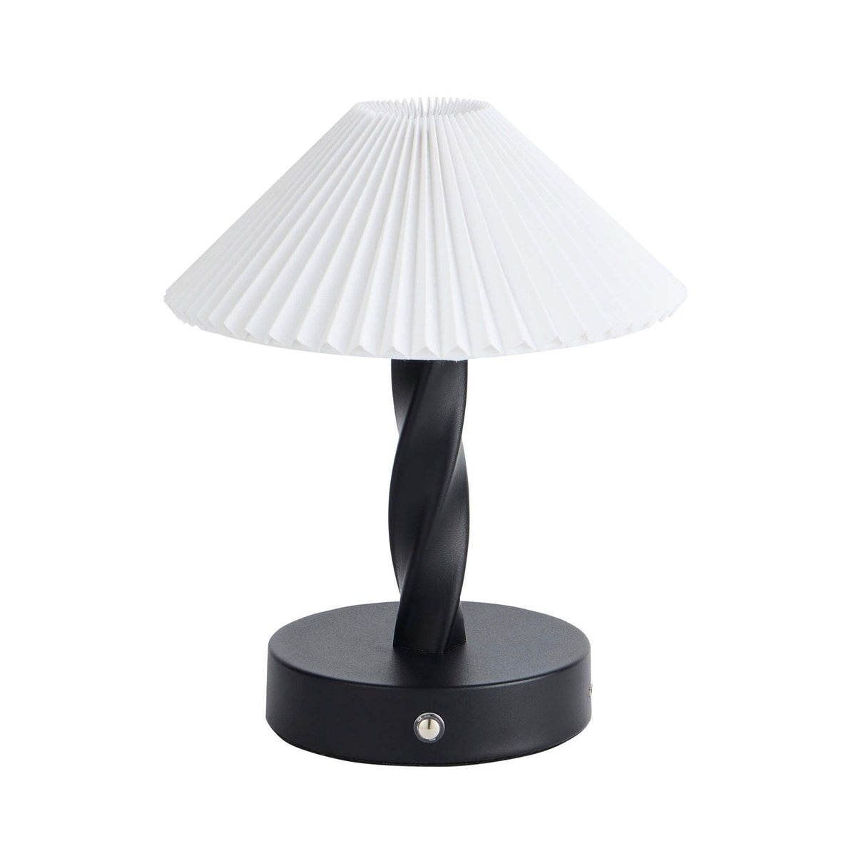 Dusklia - Birdie Rechargeable Pleated Table Lamp - Black/ White