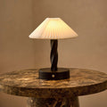 Dusklia - Birdie Rechargeable Pleated Table Lamp - Black/ White