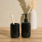 Dusklia - Blake Ribbed Glaze Tumbler - Black