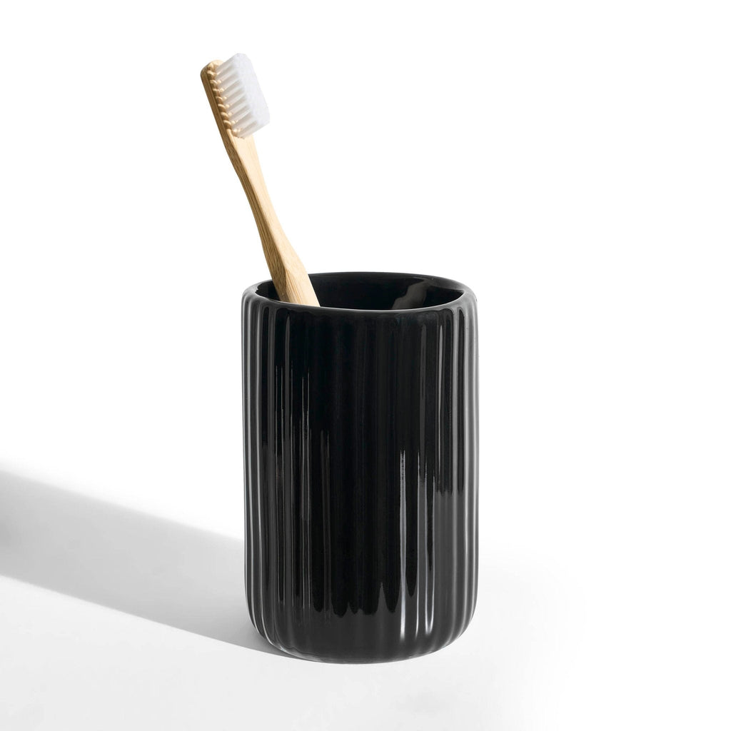 Dusklia - Blake Ribbed Glaze Tumbler - Black