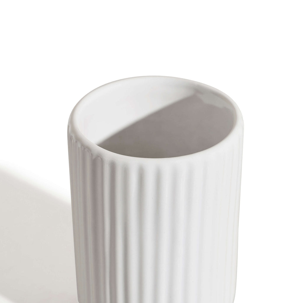 Dusklia - Blake Ribbed Glaze Tumbler - White