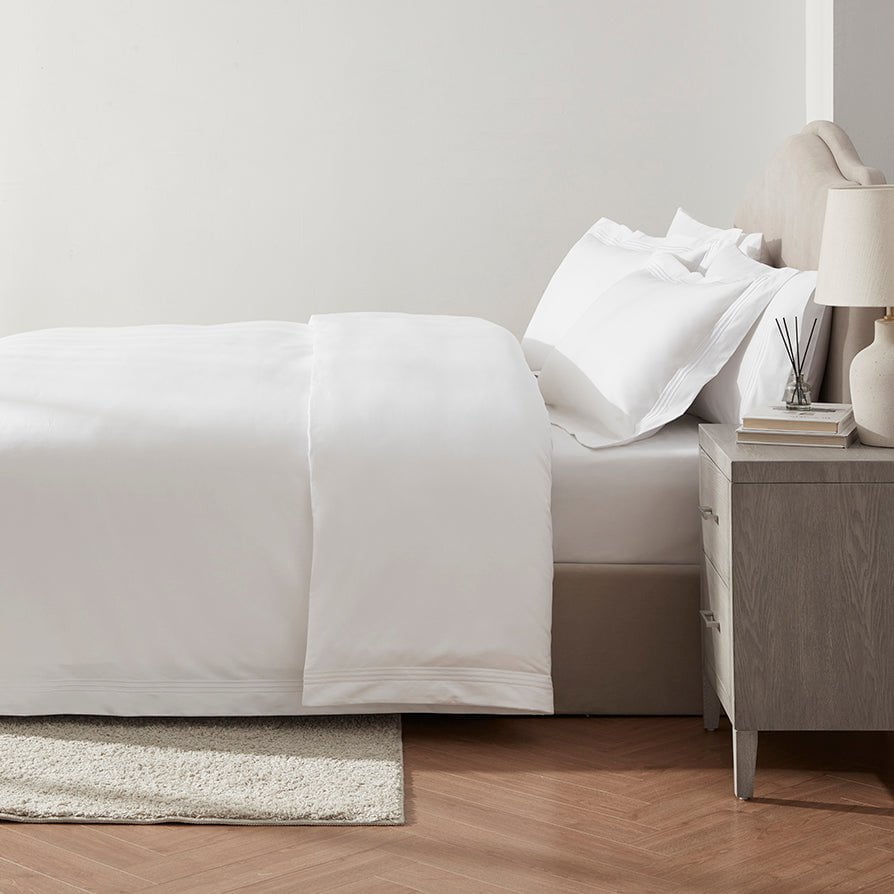 Dusklia - Pair of Bloomsbury 1000 Thread Count Classic Pillowcases - White