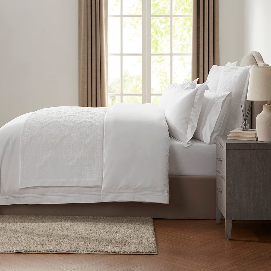 Dusklia - Pair of Bloomsbury 1000 Thread Count Classic Pillowcases - White