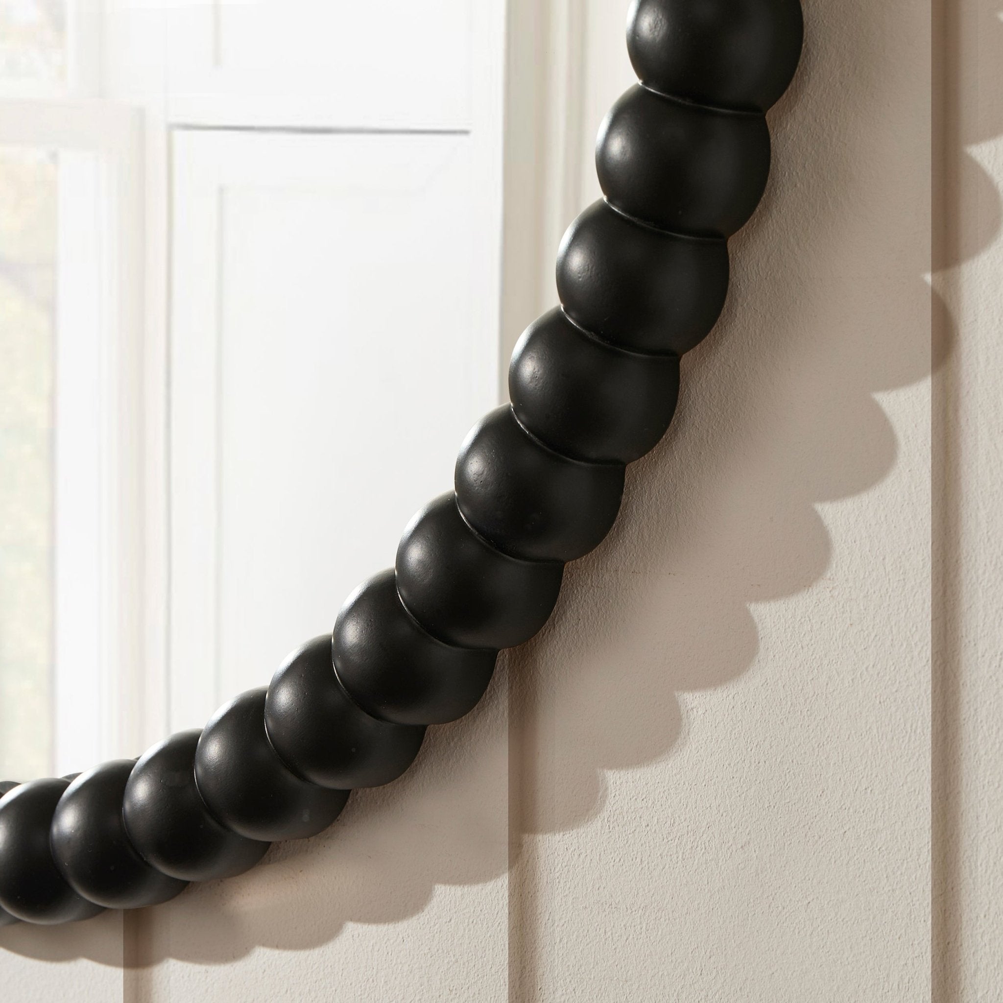 Dusklia - Bobbin Round Wall Mirror - Black