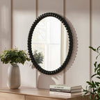 Dusklia - Bobbin Round Wall Mirror - Black