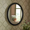 Dusklia - Bobbin Round Wall Mirror - Black