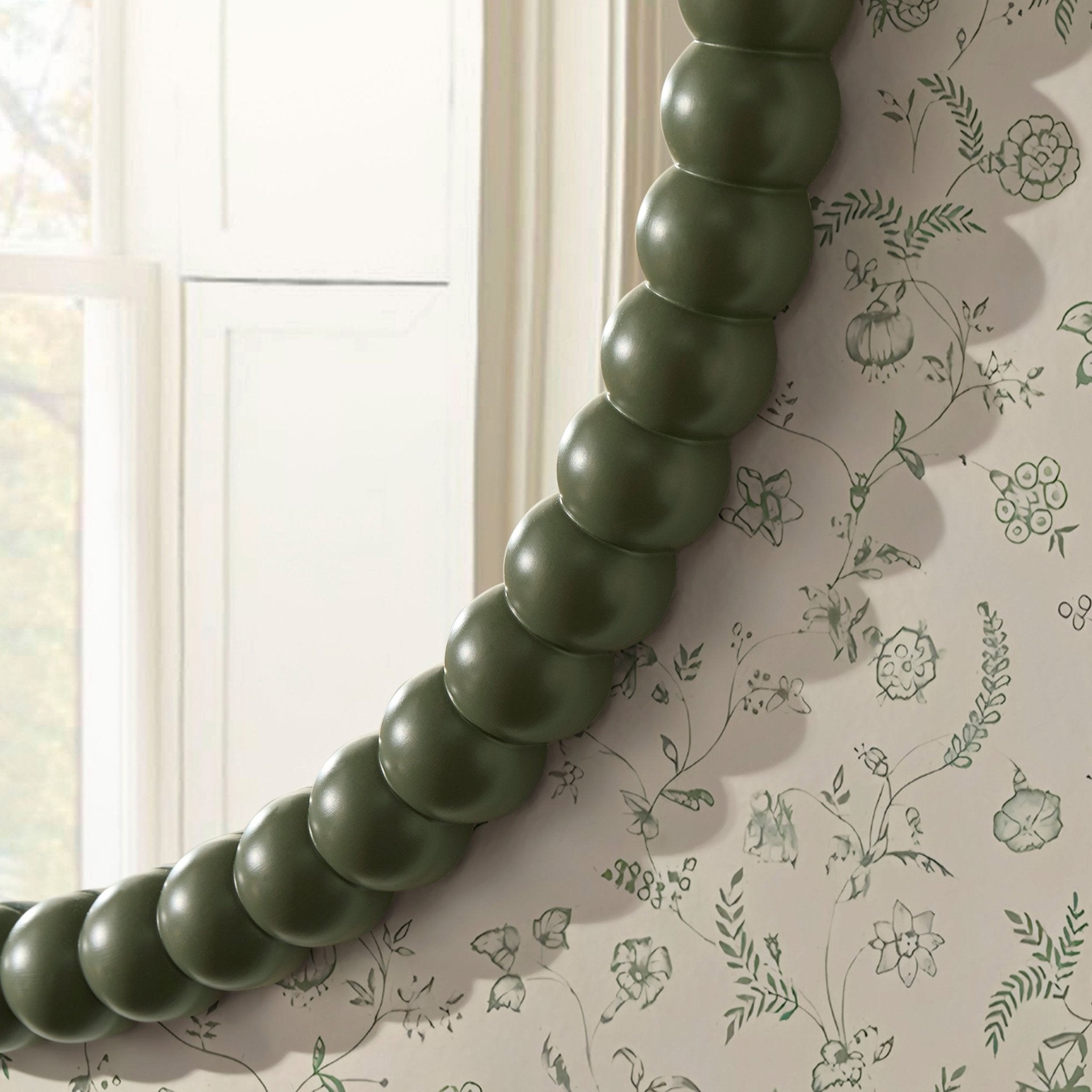 Dusklia - Bobbin Round Wall Mirror - Vetiver