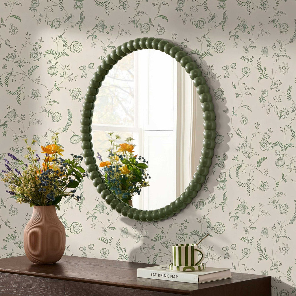 Dusklia - Bobbin Round Wall Mirror - Vetiver