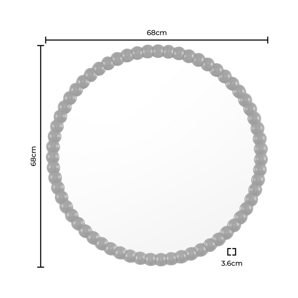 Dusklia - Bobbin Round Wall Mirror - Vetiver