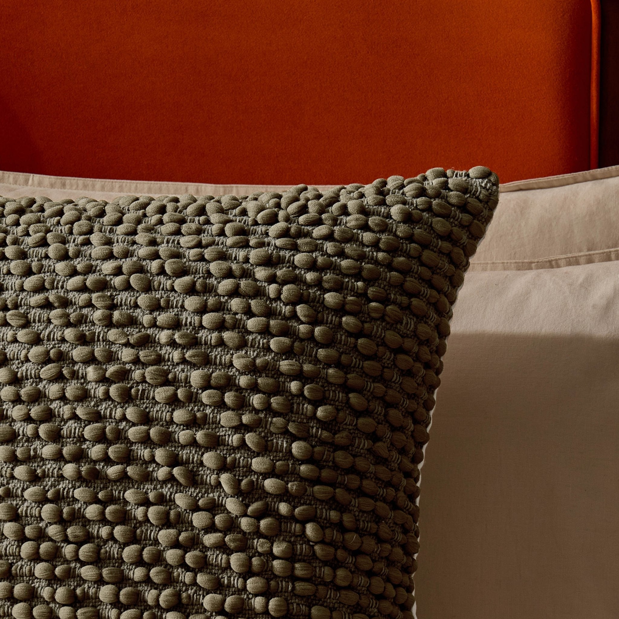Dusklia - Bobble Loop Cushion Cover - Dark Green