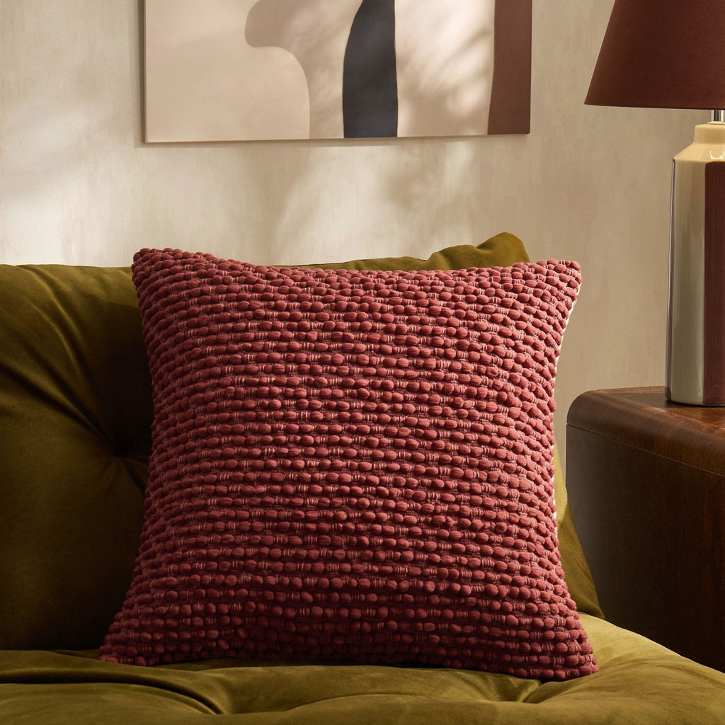 Dusklia - Bobble Loop Sofa Cushion Cover - Rust