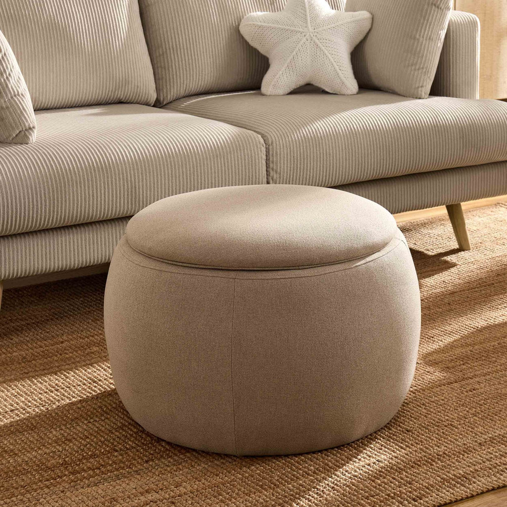 Dusklia - Bodhi Ottoman Storage Pouffe Set - Oatmeal