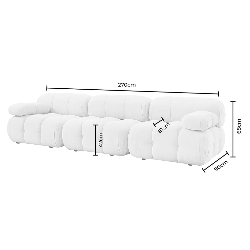 Dusklia - Bondi 3 Seater Sofa - Cappuccino
