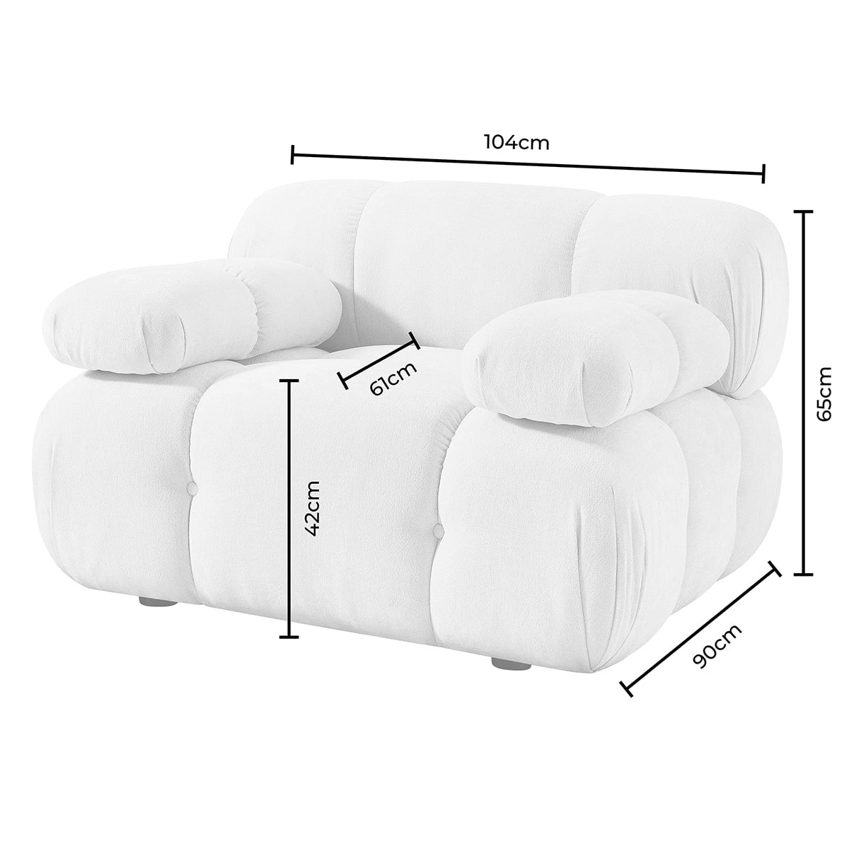 Dusklia - Bondi Armchair - Ivory
