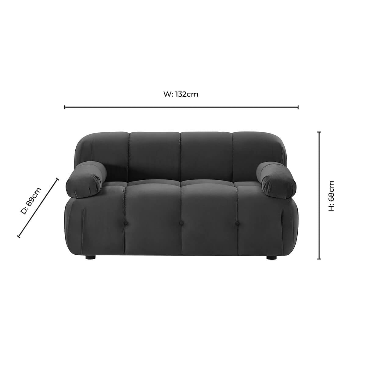 Dusklia - Bondi Small 2 Seater Sofa - Rich Green