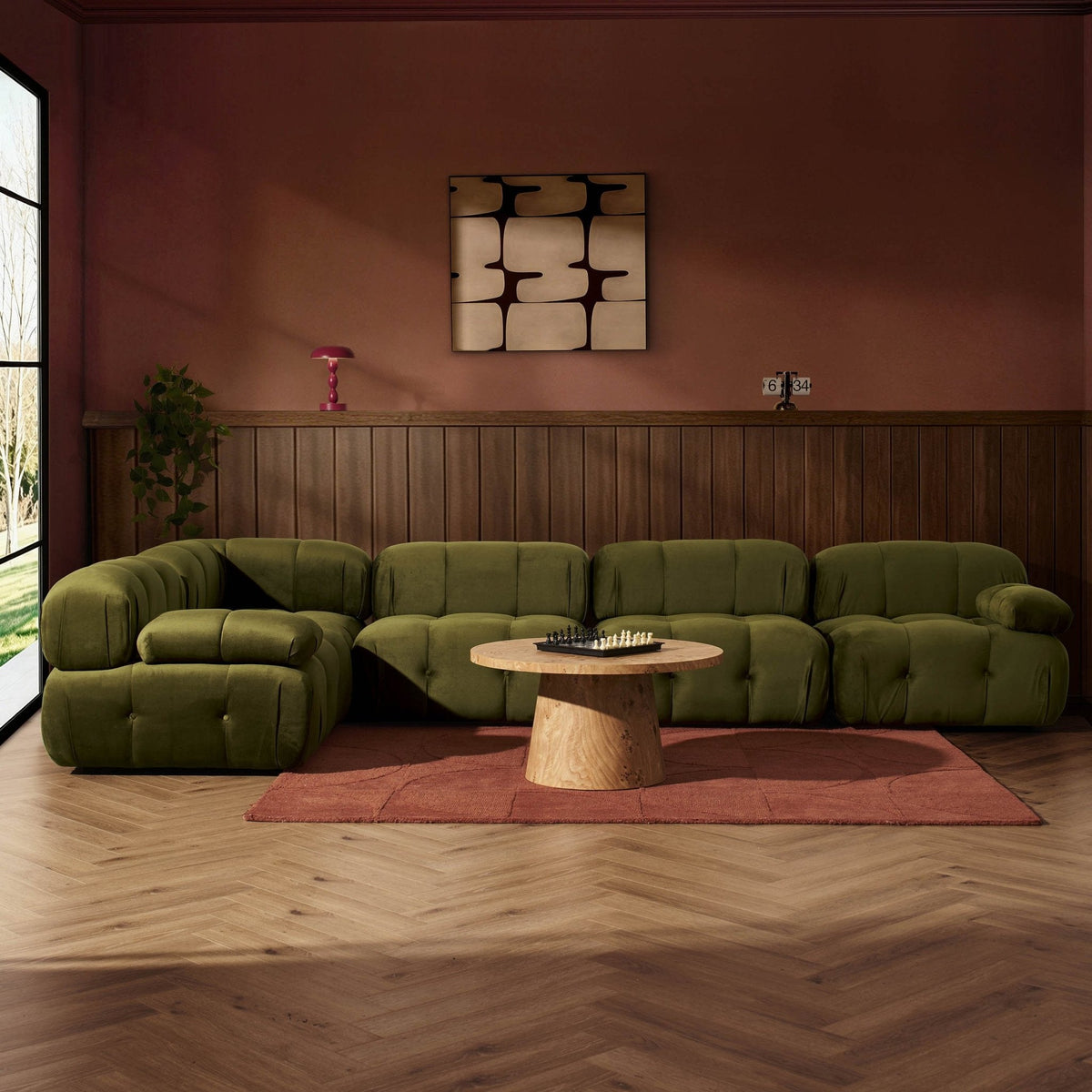 Dusklia - Bondi Large Left Hand L Shape Sofa - Rich Green