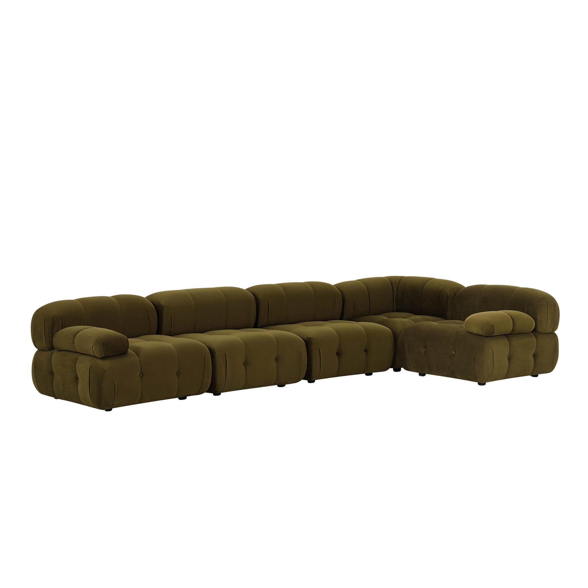Grand canapé d'angle droit Bondi – Vert riche