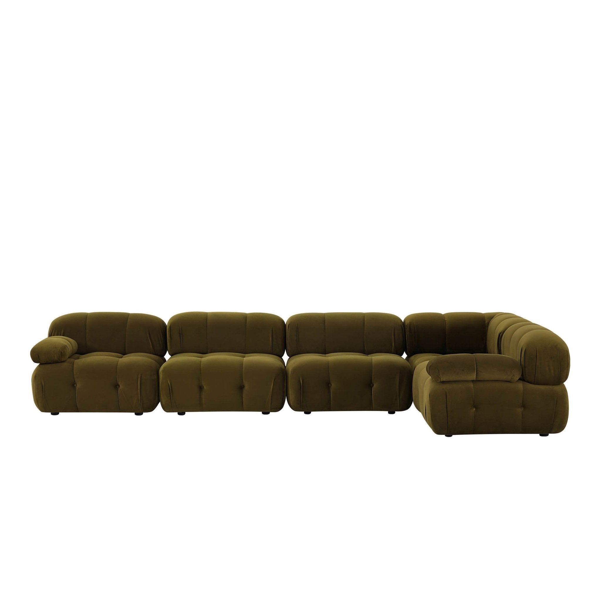 Grand canapé d'angle droit Bondi – Vert riche