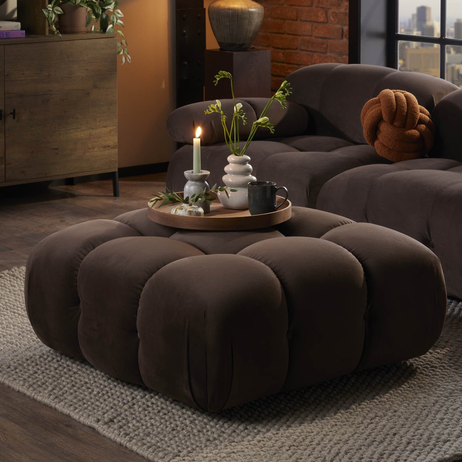 Dusklia - Bondi Pouffe - Cappuccino