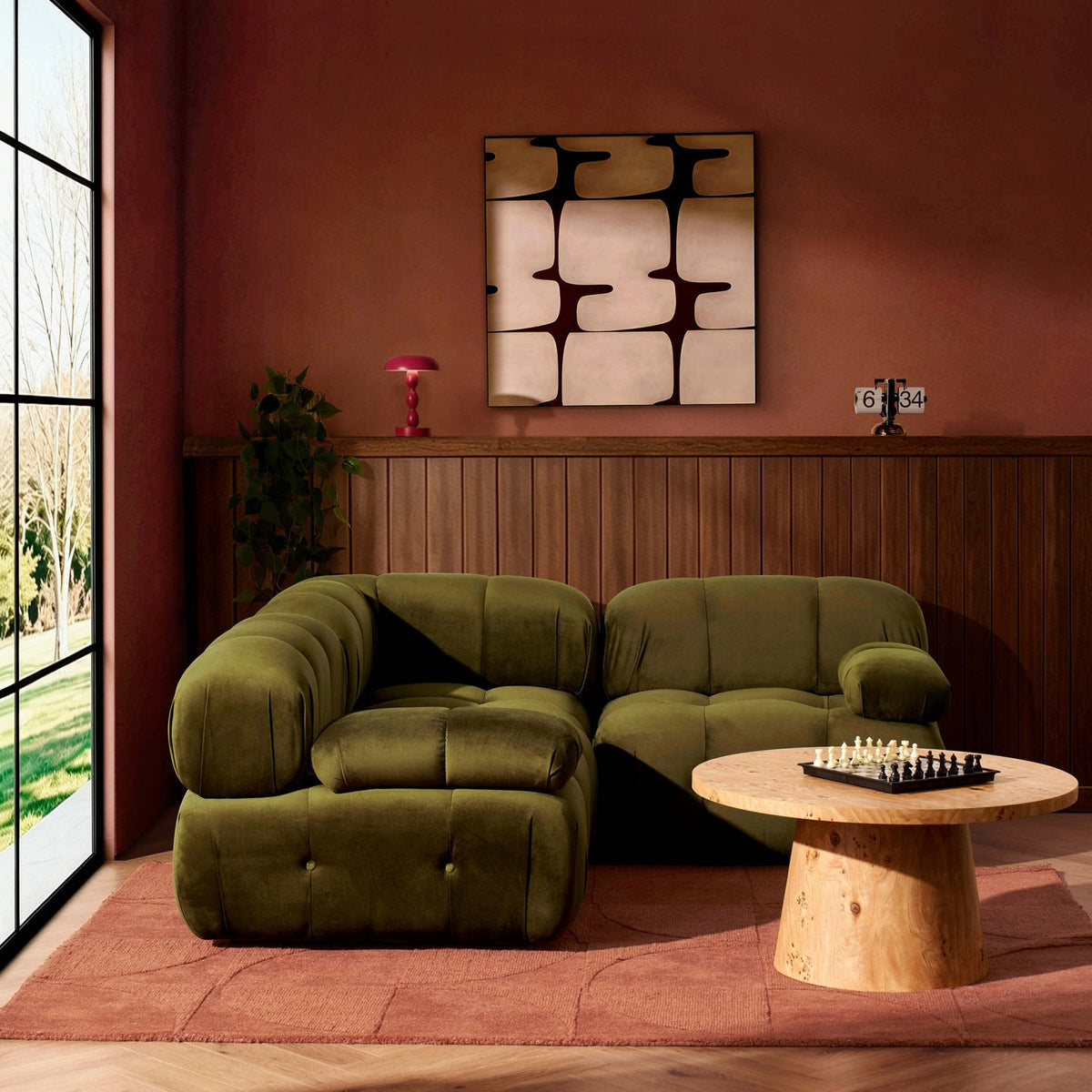 Dusklia - Bondi Small Corner Sofa - Rich Green