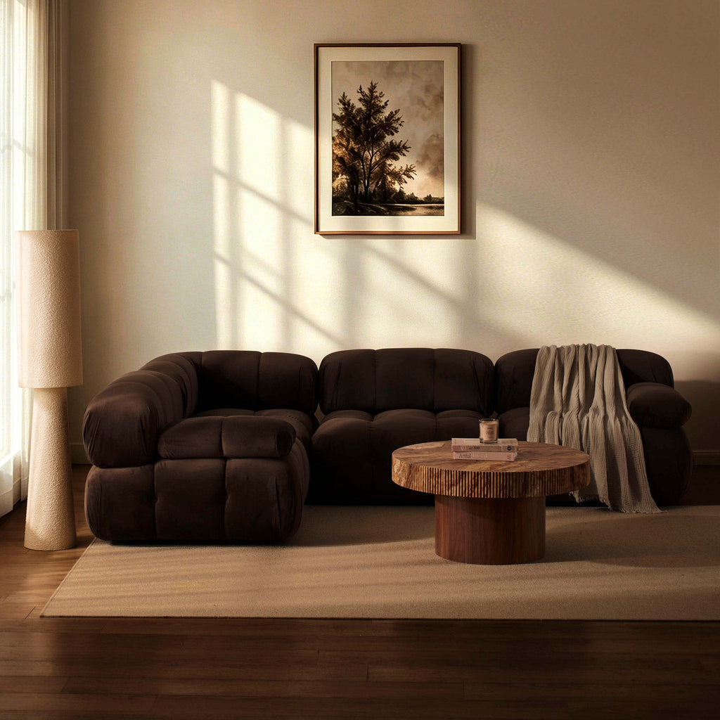 Canapé d'angle gauche Bondi - Cappuccino