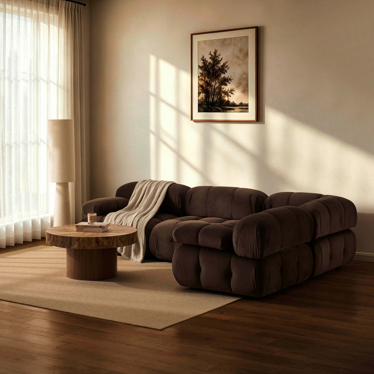 Dusklia - Bondi Small Right Hand L Shape Sofa - Cappuccino
