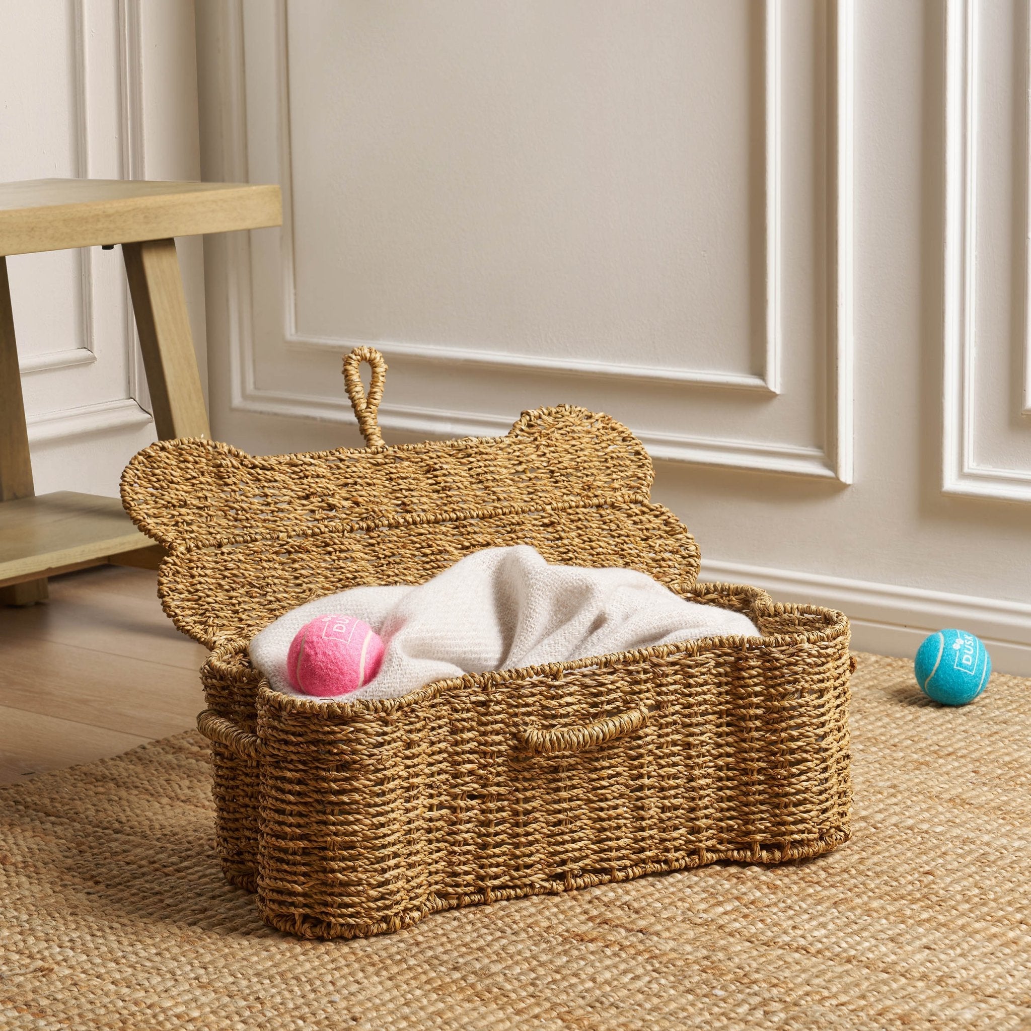 Dusklia - Bone Seagrass Storage Basket - Natural