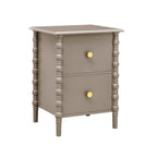 Dusklia - Bonnie Bobbin 2 Drawer Bedside Table - Taupe