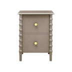 Dusklia - Bonnie Bobbin 2 Drawer Bedside Table - Taupe