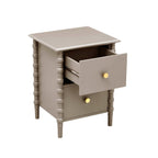 Dusklia - Bonnie Bobbin 2 Drawer Bedside Table - Taupe