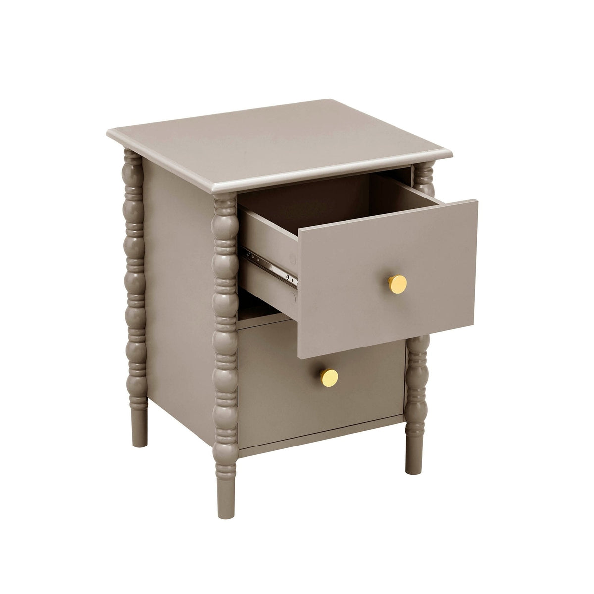 Dusklia - Bonnie Bobbin 2 Drawer Bedside Table - Taupe