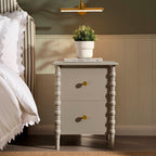 Dusklia - Bonnie Bobbin 2 Drawer Bedside Table - Taupe